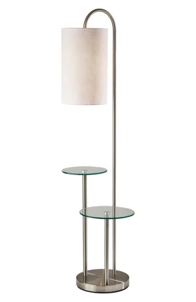 Adesso Lighting Leonard Shelf Floor Lamp In Brushed Steel