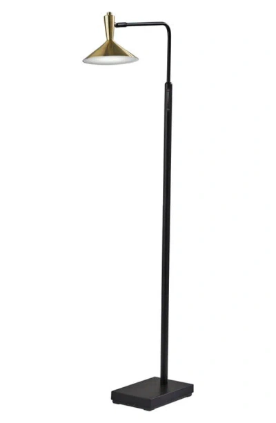 Adesso Lighting Lucas Led Floor Lamp In Black/ Antique Brass