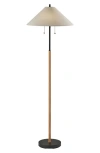 Adesso Lighting Palmer Floor Lamp In Black/natural Wood