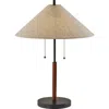 Adesso Lighting Palmer Table Lamp In Black/walnut Wood