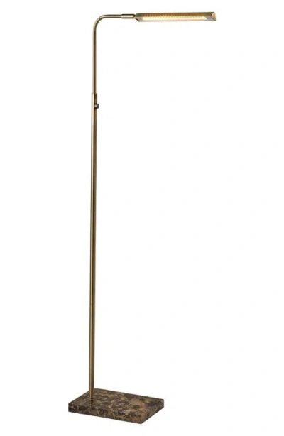 Adesso Lighting Reader Led Floor Lamp In Antique Brass