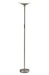 Adesso Lighting Solar Led Torchiere Floor Lamp In Brushed Steel