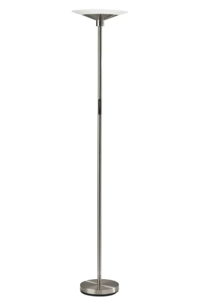 Adesso Lighting Solar Led Torchiere Floor Lamp In Brushed Steel