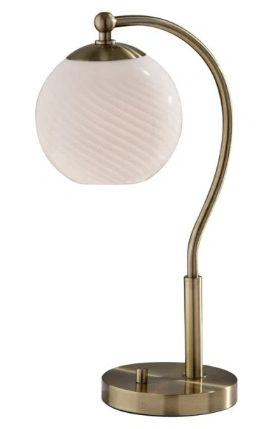 Adesso Lighting Swirl Antiqued Brass Desk Lamp In Gold