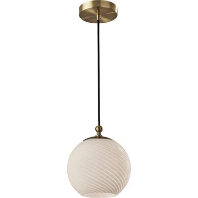 Adesso Lighting Swirl Antiqued Brass Pendant Light In Gold