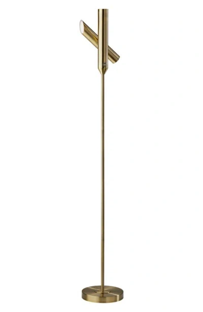 Adesso Lighting Vega Led Torchiere Floor Lamp In Antique Brass