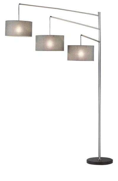 Adesso Lighting Wellington 3-arm Arc Floor Lamp In Brushed Steel
