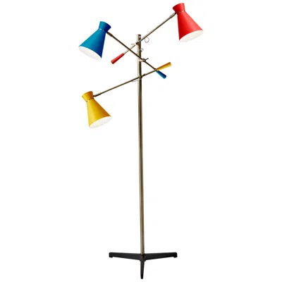 Adesso Lyle Antique Brass 3-arm Adjustable Task Floor Lamp