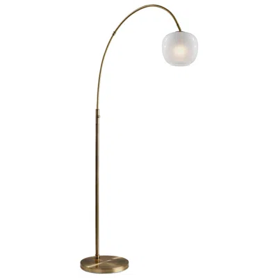 Adesso Magnolia Arc Lamp - Antique Brass In White