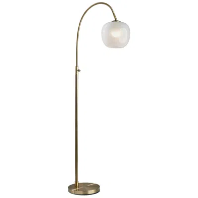 Adesso Magnolia Floor Lamp - Antique Brass In Gold
