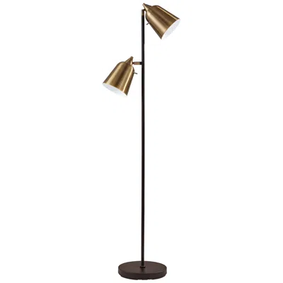 Adesso Malcolm 57 1/2" Matte Black Metal 2-light Modern Floor Lamp
