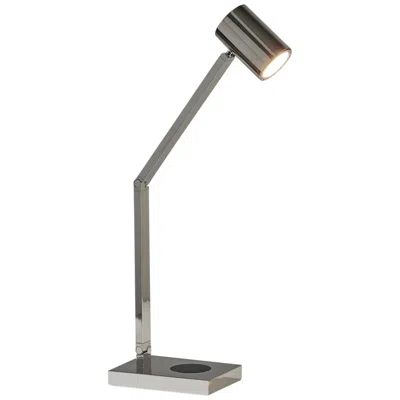 Adesso Newman Nickel Touch Desk Lamp W/ Usb Port Wireless Charging