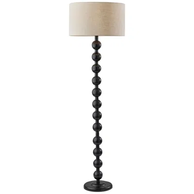 Adesso Orchard Black Stacked Balls Wood Floor Lamp