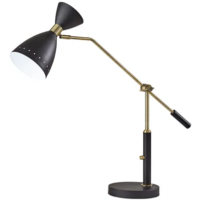 Adesso Oscar Black And Antique Brass Adjustable Desk Lamp