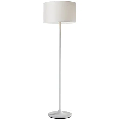 Adesso Oslo 60" Matte White Metal And Paper Shade Modern Floor Lamp
