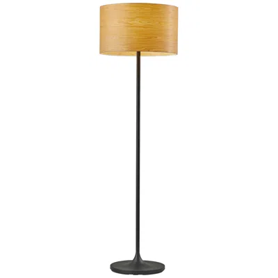 Adesso Oslo Matte Black Metal Floor Lamp