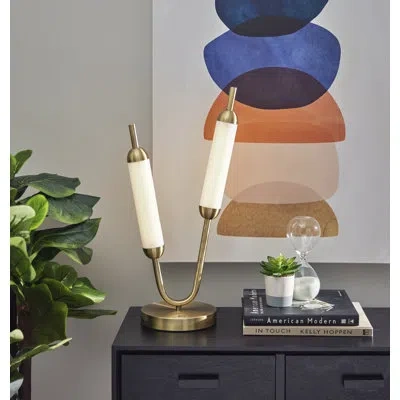Adesso Pierce Led Table Lamp In Gold