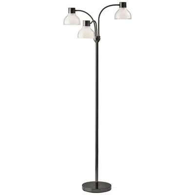 Adesso Presley 69" Black Nickel Metal 3-arm Gooseneck Floor Lamp