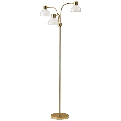 Adesso Presley 69" Gold Metal 3-arm Gooseneck Floor Lamp