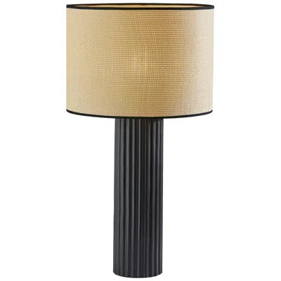 Adesso Primrose 28 3/4" High Modern Black Ribbed Ceramic Table Lamp