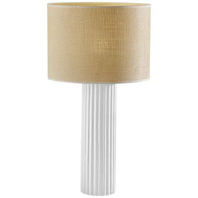 Adesso Primrose 28 3/4" White Ribbed Ceramic Table Lamp