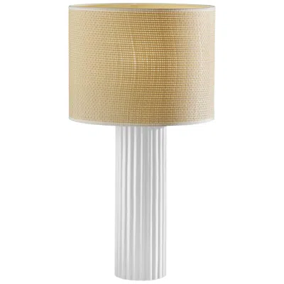 Adesso Primrose White Ribbed Table Lamp