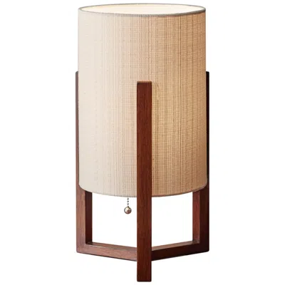 Adesso Quinn 17" High Wood Tripod Leg Modern Accent Table Lamp In Brown