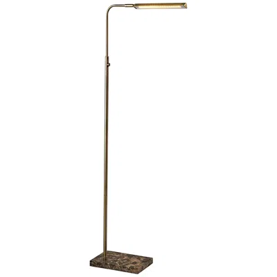Adesso Reader Antique Brass Adjustable Led Floor Lamp
