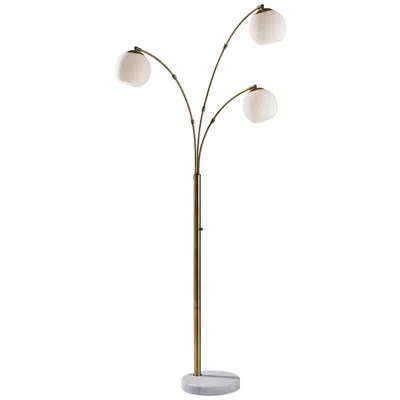 Adesso Remi Warm Antique Brass Metal 3-light Arc Floor Lamp
