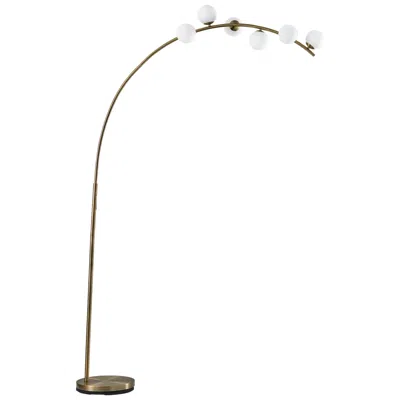 Adesso Ronan Led Arc Lamp W. Smart Switch - Antique Brass In Multi