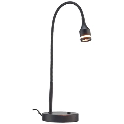 Adesso Sawyer Adjustable Height Matte Black Gooseneck Arm Led Desk Lamp
