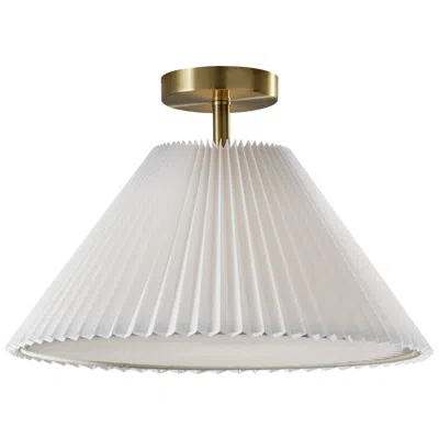 Adesso Scarlet Flush Mount - Antique Brass In White