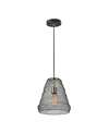 Adesso Sheridan Pendant Lamp In Black With Antique-like Brass Accents