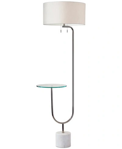 Adesso Sloan Shelf Floor Lamp In Polished Nickel