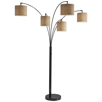 Adesso Trinity 82" High Antique Black-bronze 5-light Arc Floor Lamp In Brown