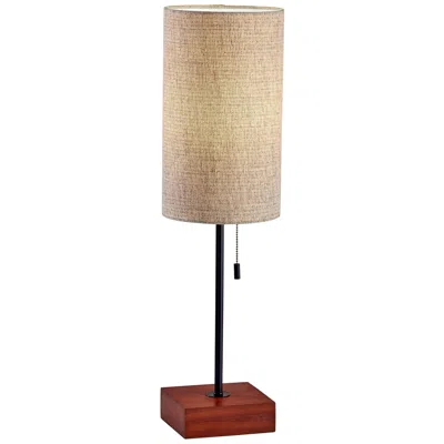 Adesso Trudy 26 3/4" Beige Brown Fabric Shade Black Metal Table Lamp