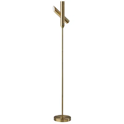 Adesso Vega Torchiere - Antique Brass In Multi