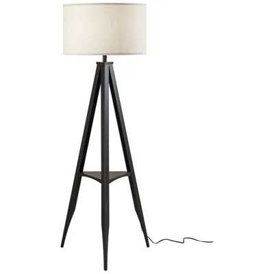Adesso Warren 61 1/2" High Black Metal Shelf Tripod Floor Lamp