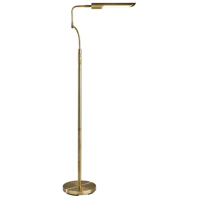 Adesso Zane Led Floor Lamp W. Smart Switch - Antique Brass In Multi