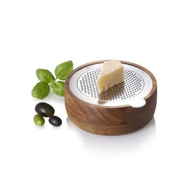 Adhoc Cutnserve Fine Grater In Silver;brown