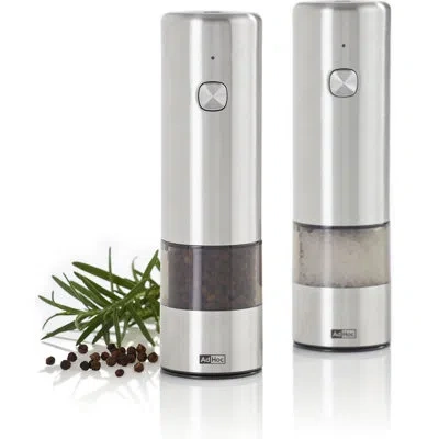 Adhoc Electric Pepper And Salt Mill Set I.mill 6.7" In Silver