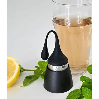Adhoc Hangtea Tea Infuser Black In Black;silver