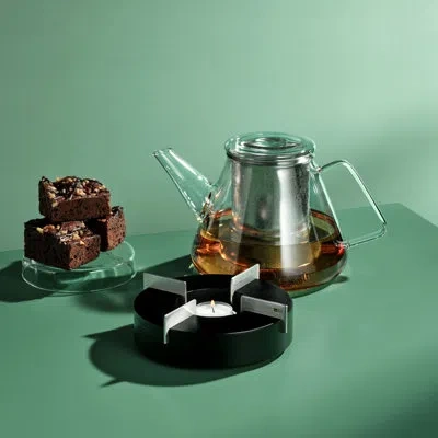 Adhoc Orient+ Glass Teapot And Removable Infuser For Loose Leaf Tea 50oz In Black