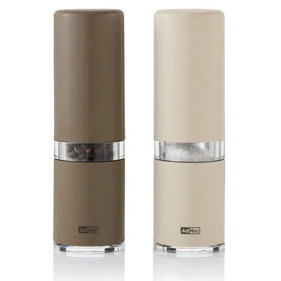 Adhoc Style Pepper And Salt Mill Cermacut Dark And Light Beige Set 5.8" In Multicolor