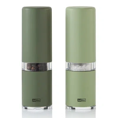 Adhoc Style Pepper And Salt Mill Cermacut Dark And Light Green Set 5.8"