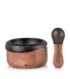 Adhoc Wood Crush Pestle And Mortar In Brown