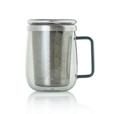 Adhoc Yuna Tea Glass With Tea Infuser In Silver