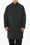 Adhoconcept Rip-stop Check Trench With Hidden Buttoning In Black