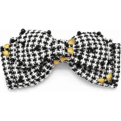Adiba Chic Tweed Harmony Barrette In Black And White