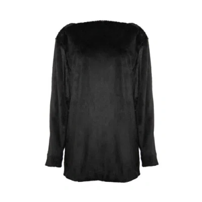 Pre-owned Adiba Designer Black Lightweight Vegan Fur Oversized Mini/ Short Size Xl
